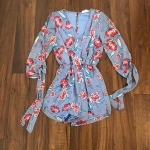 Peach Love Floral Romper Size Small